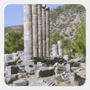 Asien, Naher Osten, Türkei, Ephesus. Tempel von Quadratischer Aufkleber