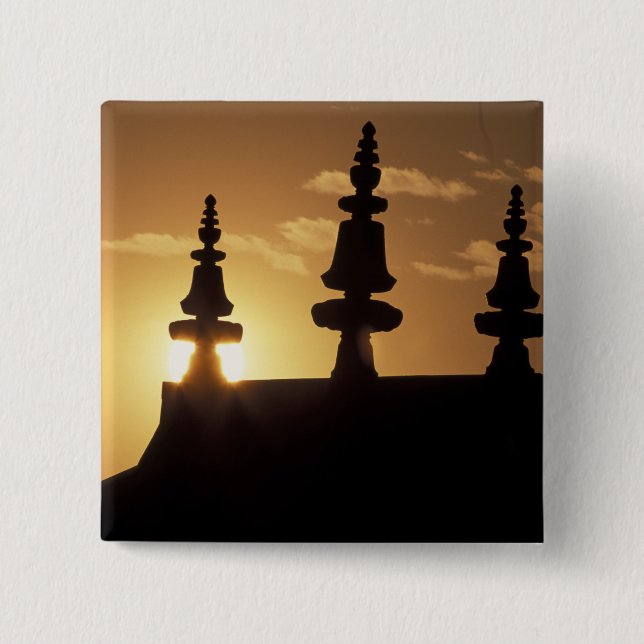 Asien, Nepal, Kathmandu. Bouddhanath Stupa. Button (Vorderseite)