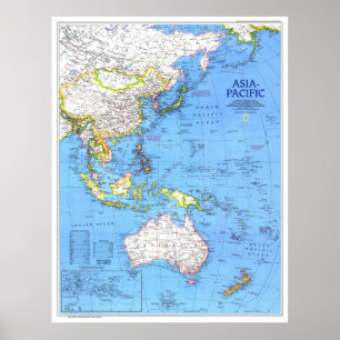 "Asien-Pazifik-Region: 1989 Detaillierter MAP ... Poster