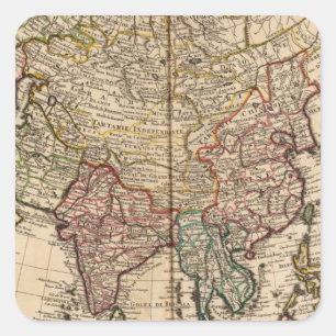 Asien Quadratischer Aufkleber