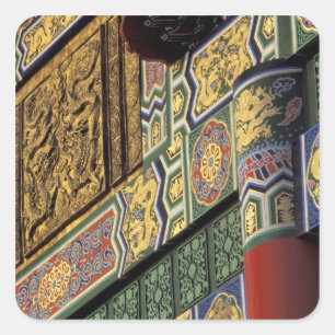 Asien, Taiwan, Taipeh. Das Grand Hotel, das Hauptr Quadratischer Aufkleber