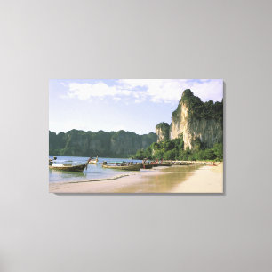 Asien, Thailand, Krabi. West Railay Beach, lang Leinwanddruck