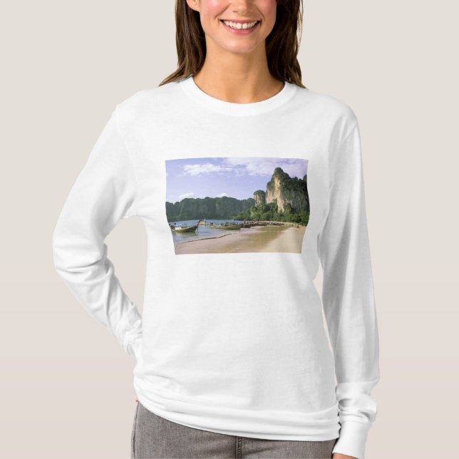 Asien, Thailand, Krabi. West Railay Beach, lang T-Shirt (Vorderseite)