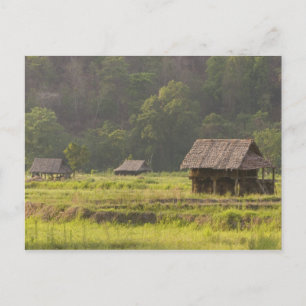 Asien, Thailand, Mae Hong Son, Reishütten in der Postkarte