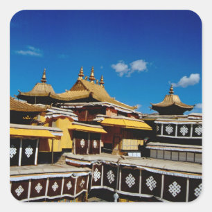 Asien, Tibet, Lhasa, Potala-Palast auch bekannt al Quadratischer Aufkleber