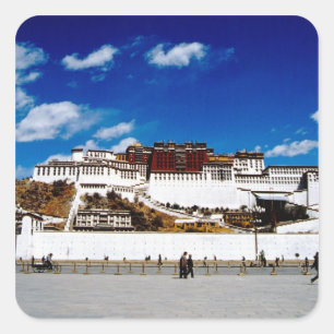 Asien, Tibet, Lhasa, Potala-Palast. UNESCO Quadratischer Aufkleber