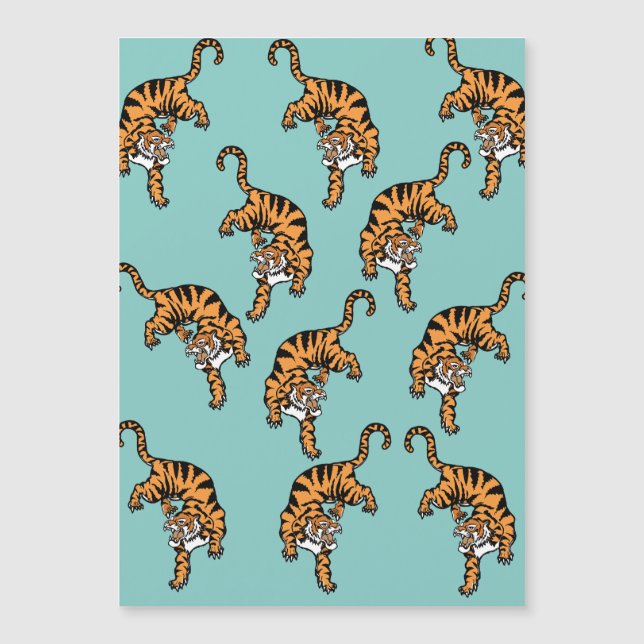 Asien-Tiger-Muster Magnetkarte (Vorderseite)