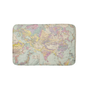 Asien u Europa - Atlas-Karte von Asien und von Badematte