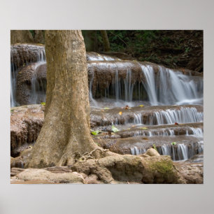 Asien, Wasserfall an der Grenze zwischen Thailand Poster