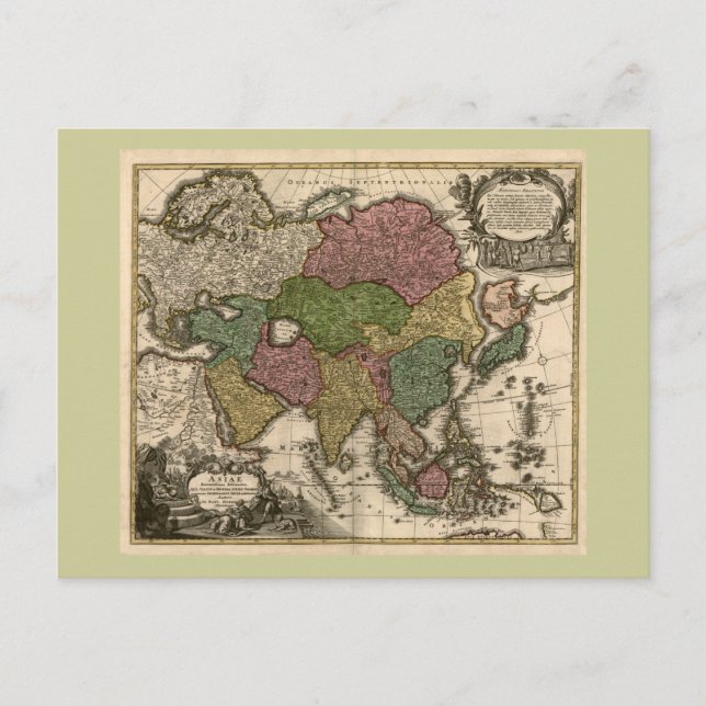 Asienkarte 1700 postkarte (Vorderseite)