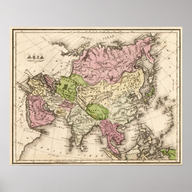 AsienPanoramakarteAsien 5 Poster (Vorne)