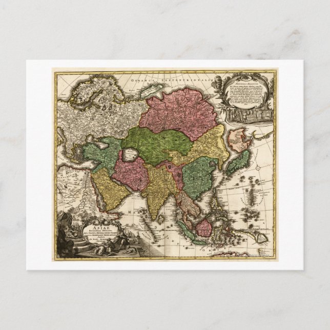 AsienPanoramakarteAsien 5 Postkarte (Vorderseite)