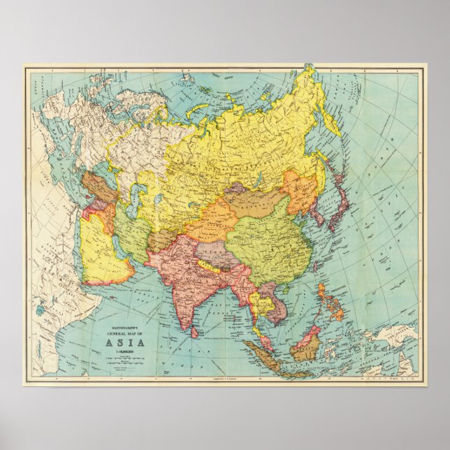 AsienPanoramakarteAsien 6 Poster (Vorne)