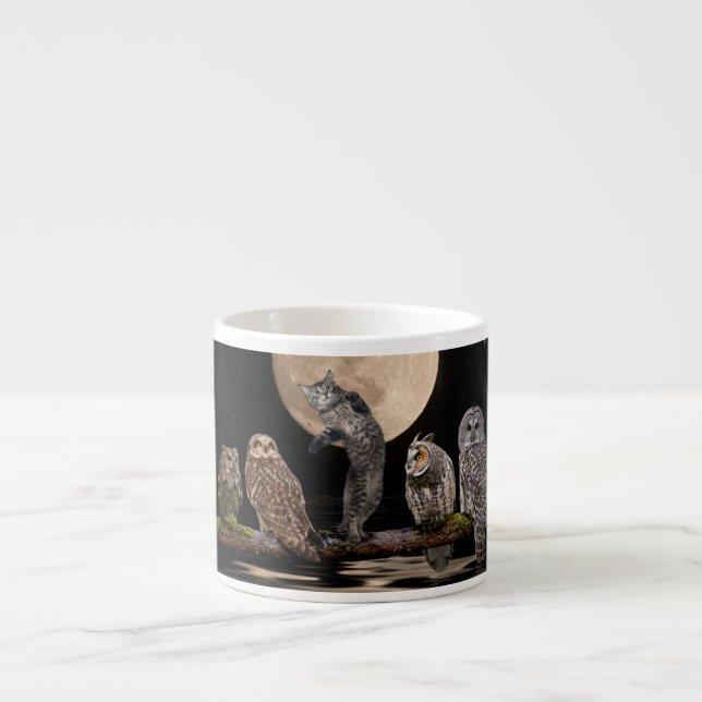 Asiotanzen mit den Eulen Espressotasse (Vorderseite)