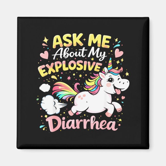 Ask about explosive diarrhea funny poop meme magnet (Vorne)