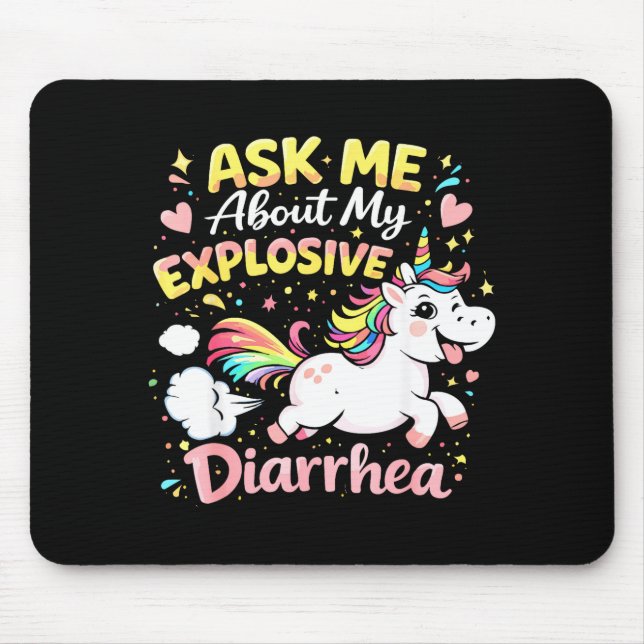 Ask about explosive diarrhea funny poop meme mousepad (Vorne)