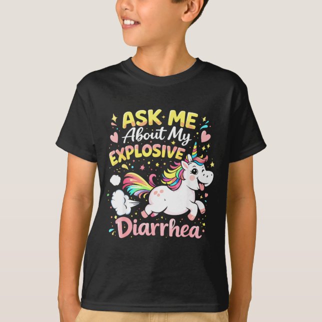 Ask about explosive diarrhea funny poop meme T-Shirt (Vorderseite)