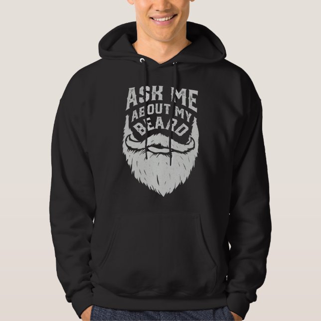 Ask Me About My Beard  Sarcastic Boys Men Hoodie (Vorderseite)