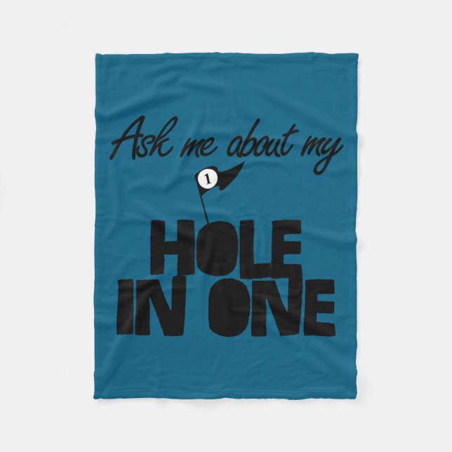 Ask Me About My Hole In One Funny Golf  Fleecedecke (Vorderseite)