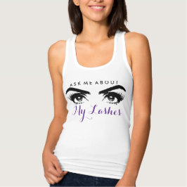 Ask me about my lashes. tank top