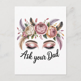 Ask Your Dad Ankündigungspostkarte