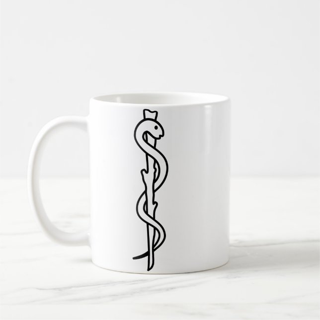 Asklepius-Blut [medizinisches Symbol] Kaffeetasse (Links)