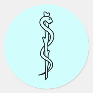 Asklepius-Blut [medizinisches Symbol] Runder Aufkleber