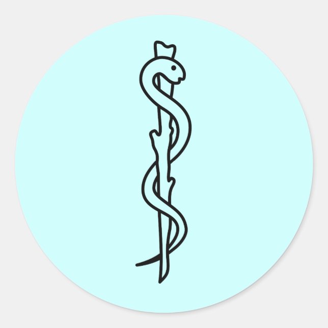 Asklepius-Blut [medizinisches Symbol] Runder Aufkleber (Vorderseite)