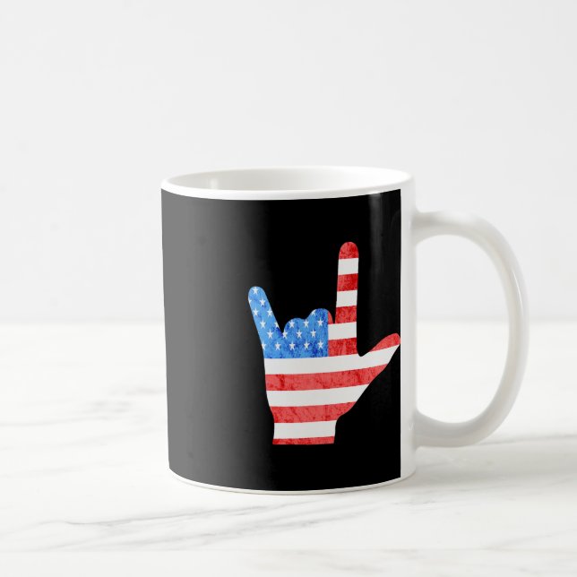 ASL 4. Juli American Sign Languages Deaf Awarenes Kaffeetasse (Rechts)
