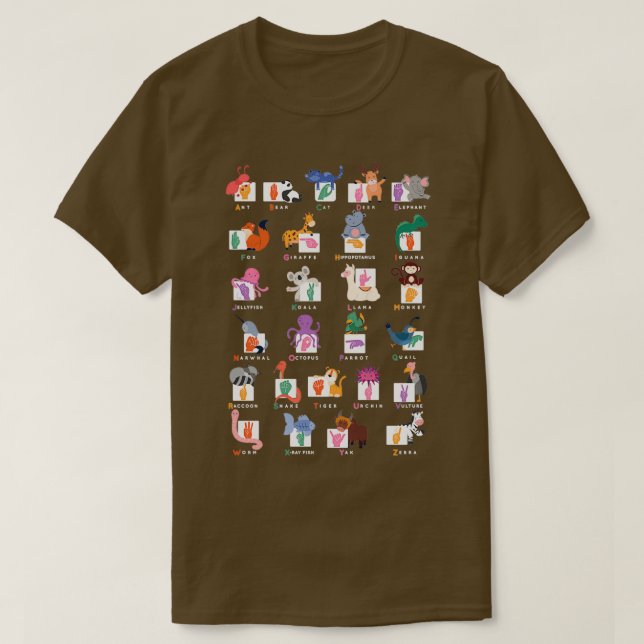 ASL Alphabet 1 T-Shirt (Design vorne)