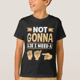 Asl Alphabet Amerikanische Gebärdensprache Asl-Leh T-Shirt