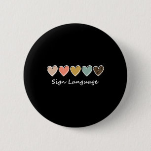 Asl Alphabet Amerikanischer Asl-Lehrer Sing Sprach Button