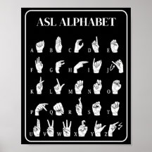 ASL-Alphabet-Handzeichen A-Z Poster