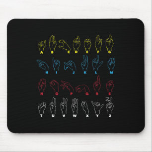 Asl-Alphabet-Lehrer Amerikanische Gebärdensprache Mousepad