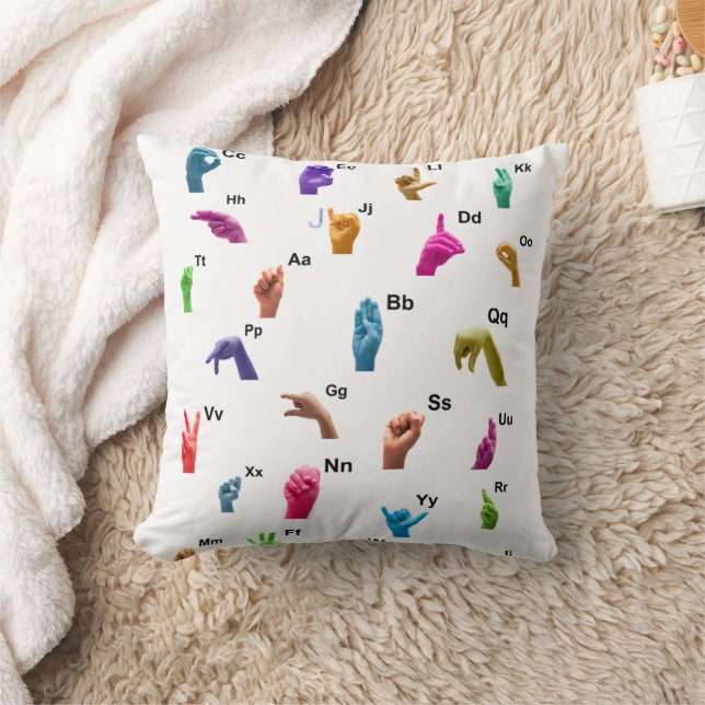 ASL Alphabet Pillow Kissen (Decke)
