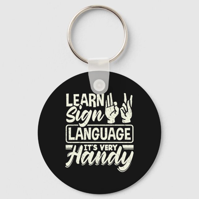 ASL Alphabet Teacher American Sing Language Schlüsselanhänger (Vorderseite)