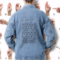 ASL American Sign Language Alpabet Bleu