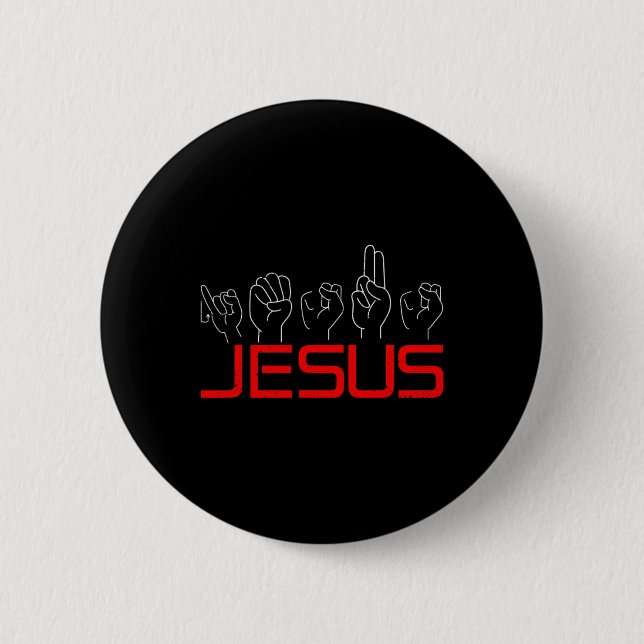 Asl American Sign Language Christlich Deaf Awarene Button (Vorderseite)