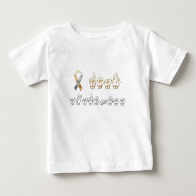 ASL American Sign Language Deaf Awareness Baby T-shirt (Vorderseite)