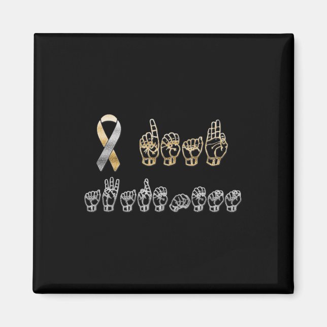 ASL American Sign Language Deaf Awareness Magnet (Vorne)