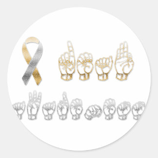 ASL American Sign Language Deaf Awareness Runder Aufkleber