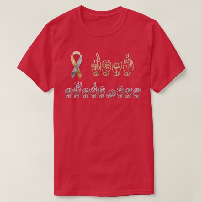 ASL American Sign Language Deaf Awareness T  T-Shirt (Design vorne)