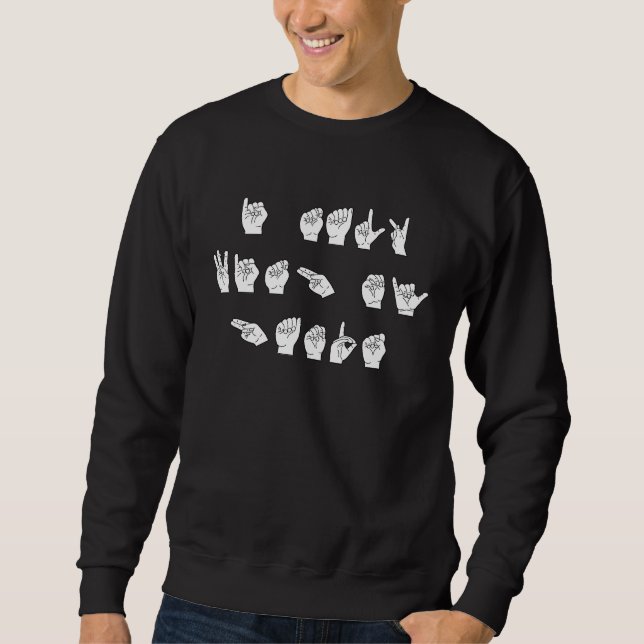 ASL American Sign Language Finger Spell Hands Wome Sweatshirt (Vorderseite)