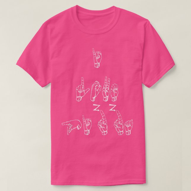 ASL American Sign Language I Liebe Pizza T T-Shirt (Design vorne)