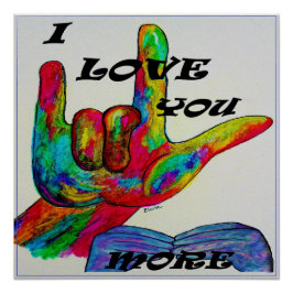 ASL American Sign Language I LIEBE SIE MEHR Poster