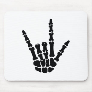 Asl American Sign Language I Liebe You Skeleton Ha Mousepad