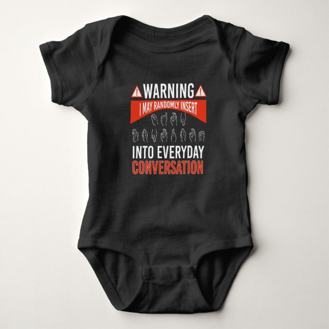 ASL American Sign Language Interpreter Deaf Baby Strampler (Vorderseite)