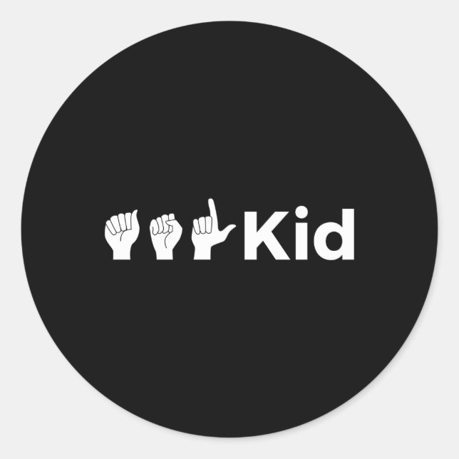 Asl American Sign Language Runder Aufkleber (Vorderseite)