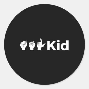 Asl American Sign Language Runder Aufkleber