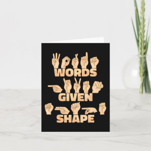 ASL American Sign Language Words gegeben Form Karte
